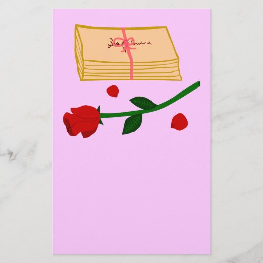 Romantic Love Letters Briefpapier (Voorkant)
