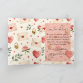 Romantic Love Letters Hearts Valentine's Day Kaart (Binnen)