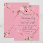 Romantic Love Magical Pink Wedding  Kaart (Voorkant / Achterkant)