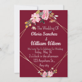 Romantic Love Magical Red Wedding  Kaart