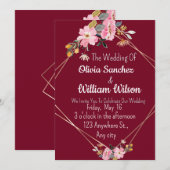 Romantic Love Magical Red Wedding  Kaart (Voorkant / Achterkant)