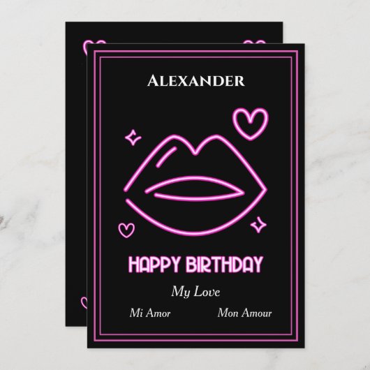 Romantic Love Man Lieverd Birthday Personaliseren (Voorkant / Achterkant)