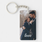 Romantic Love Message Date Personalized Photo Keyc Sleutelhanger (Voorkant)
