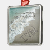 Romantic Love on the Beach Metalen Ornament (Links)