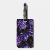 Romantic Love Paarse Valentijn Glitter Rozen Bagagelabel (Achterkant verticaal)