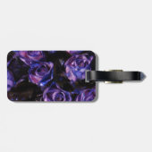 Romantic Love Paarse Valentijn Glitter Rozen Bagagelabel (Achterkant horizontaal)
