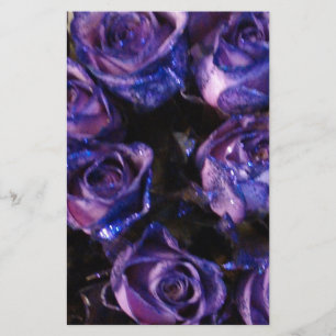 Romantic Love Paarse Valentijn Glitter Rozen Briefpapier