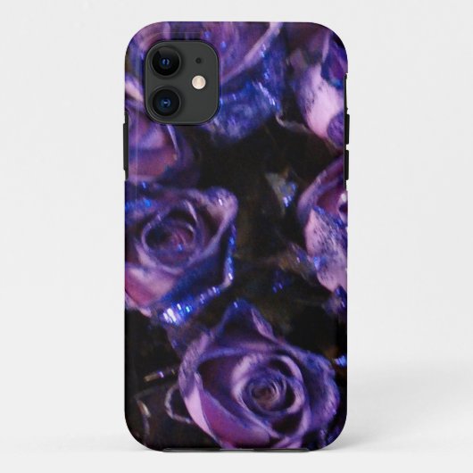 Romantic Love Paarse Valentijn Glitter Rozen Case-Mate iPhone Case (Achterkant)