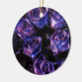 Romantic Love Paarse Valentijn Glitter Rozen Keramisch Ornament (Links)