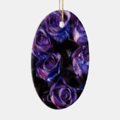 Romantic Love Paarse Valentijn Glitter Rozen Keramisch Ornament (Rechts)