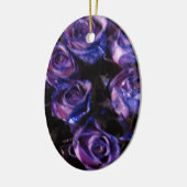 Romantic Love Paarse Valentijn Glitter Rozen Keramisch Ornament (Links)