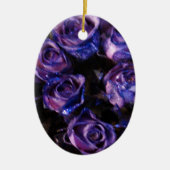 Romantic Love Paarse Valentijn Glitter Rozen Keramisch Ornament (Voorkant)