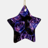 Romantic Love Paarse Valentijn Glitter Rozen Keramisch Ornament (Rechts)