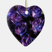 Romantic Love Paarse Valentijn Glitter Rozen Keramisch Ornament (Rechts)