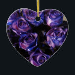 Romantic Love Paarse Valentijn Glitter Rozen Keramisch Ornament<br><div class="desc">Romantic Love Paarse Valentijn Glitter Rozen</div>