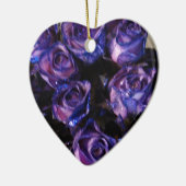 Romantic Love Paarse Valentijn Glitter Rozen Keramisch Ornament (Links)