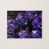 Romantic Love Paarse Valentijn Glitter Rozen Legpuzzel (Horizontaal)