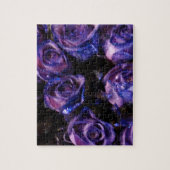 Romantic Love Paarse Valentijn Glitter Rozen Legpuzzel (Verticaal)