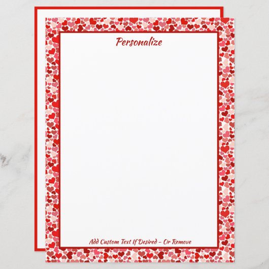 Romantic Love Pink Red Hearts Valentine Day (Voorkant / Achterkant)