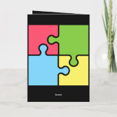 Romantic Love Puzzle Personalized Greetings Kaart (Achterkant)