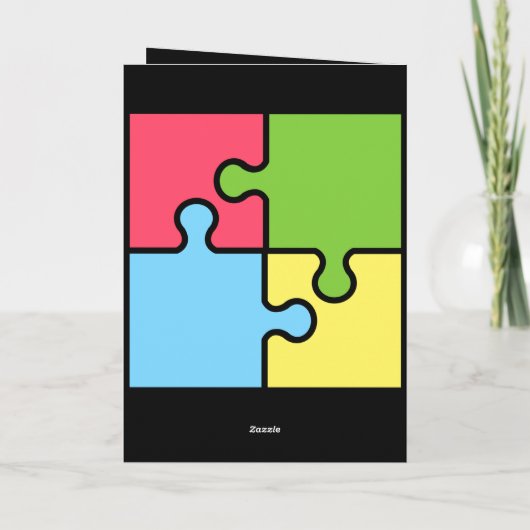 Romantic Love Puzzle Personalized Greetings Kaart (Achterkant)