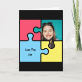 Romantic Love Puzzle Personalized Greetings Kaart (Voorkant)