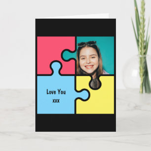 Romantic Love Puzzle Personalized Greetings Kaart