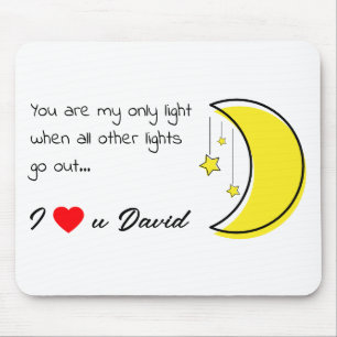 Romantic Love Quote met Moon Vector Art Muismat