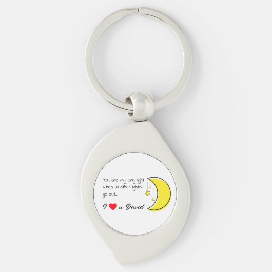 Romantic Love Quote met Moon Vector Art Sleutelhanger (Voorkant)