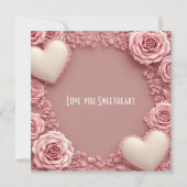Romantic Love Quote Soulmates Pastel Roses Hearts  (Achterkant)