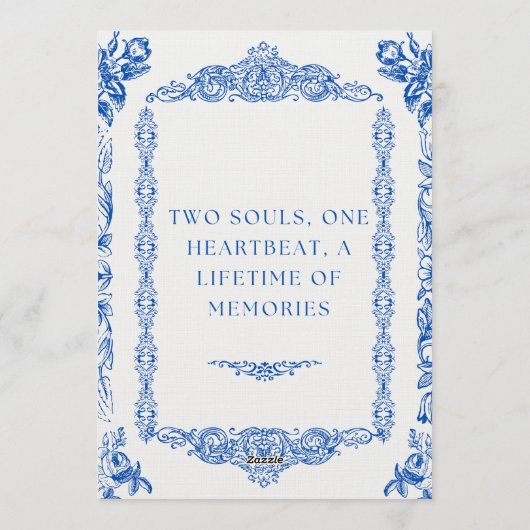 Romantic Love Quote Wedding Invitation Kaart (Achterkant)