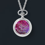 Romantic Love Quotes Silver Necklace Watches Horloge<br><div class="desc">Featuring the heartfelt Romantic love quote “my soul smiles with you”, this personalised watch necklace is designed to capture deep emotional connections. Perfect for Valentine’s Day and romantic occasions, this customised photo watch makes a meaningful gift for your partner, boyfriend, or girlfriend. Add a personal photo or message to transform...</div>
