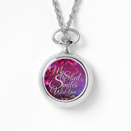 Romantic Love Quotes Silver Necklace Watches Horloge