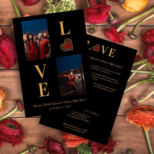 Romantic Love Red Lace Heart 2 Multi Photos  Kaart