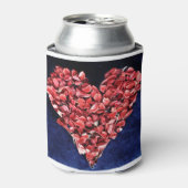 Romantic Love Roos Petal Red Heart Blikjeskoeler (Blikje Voorkant)