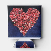 Romantic Love Roos Petal Red Heart Blikjeskoeler (Achterkant)