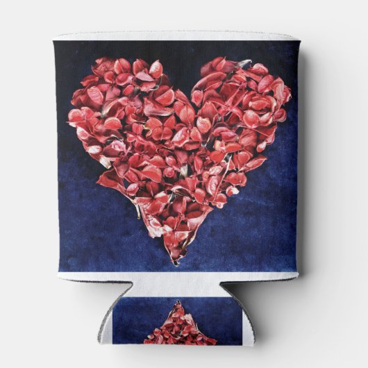 Romantic Love Roos Petal Red Heart Blikjeskoeler (Achterkant)