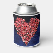 Romantic Love Roos Petal Red Heart Blikjeskoeler (Blikje Achterkant)