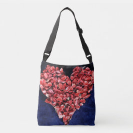 Romantic Love Roos Petal Red Heart Crossbody Tas