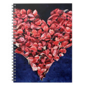 Romantic Love Roos Petal Red Heart Notitieboek (Voorkant)