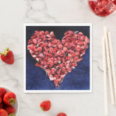 Romantic Love Roos Petal Red Heart Servet (Insitu)