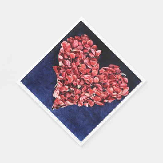 Romantic Love Roos Petal Red Heart Servet (Hoek)