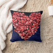 Romantic Love Rose Petal Red Heart Kussen (Deken)