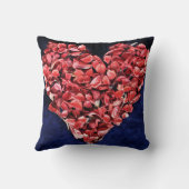 Romantic Love Rose Petal Red Heart Kussen (Achterkant)