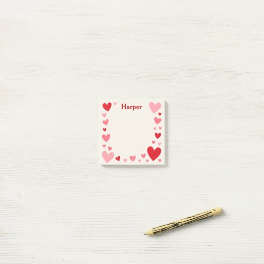 Romantic Love Sticky Notes with Personalized Name (Op bureau)