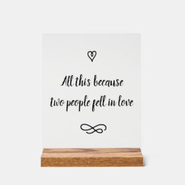 Romantic Love Story Wedding Calligraphy Keepsake Acryl Bord