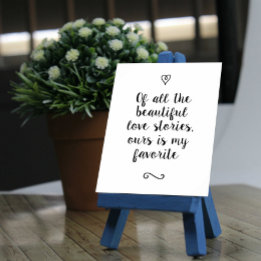 Romantic Love Story Wedding Calligraphy Keepsake Poster