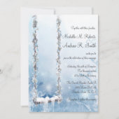 Romantic Love Swing Winter Wonderland Weddenschap Kaart (Voorkant)