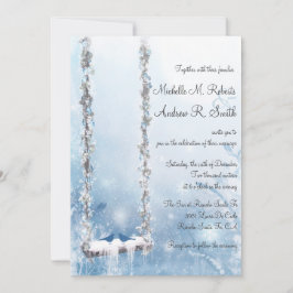 Romantic Love Swing Winter Wonderland Weddenschap Kaart