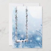 Romantic Love Swing Winter Wonderland Weddenschap Kaart (Achterkant)